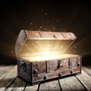 geöffnete Schatztruhe aus der Licht strahlt